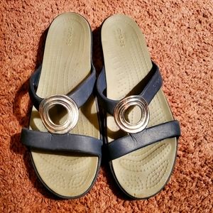 Crocs navy sandals size 10